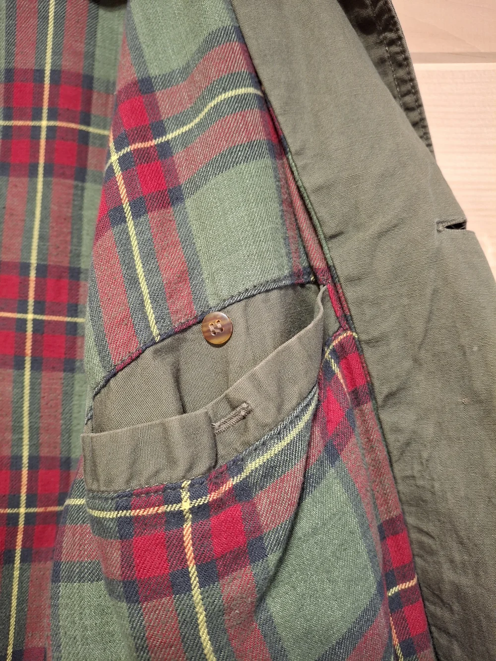 American Eagle Outfitters Olive Green Field Jacket with Black Cord Collar - Picture 5 of 8